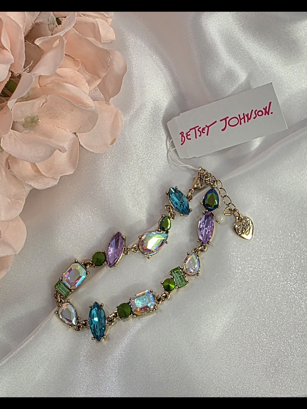 Betsey Johnson - Multicolor Crystal Bracelet - Gold Tone